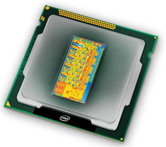 Prozessor Ansicht von oben (Quelle: Intel) Prozessor Ansicht von oben (Quelle: Intel)