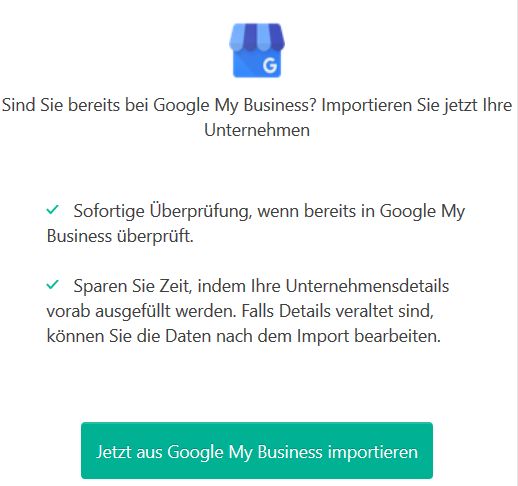 Bing Places aus Google My Business Importieren