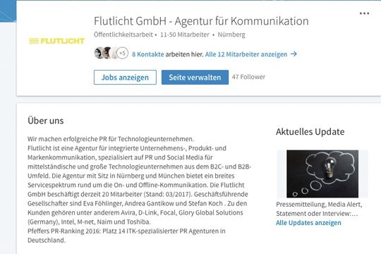 Linkedin Profil Was Ist Eine Unternehmensseite Flutlicht