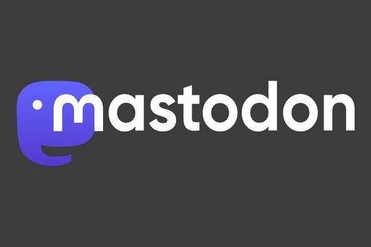 Mastodon Twitter Alternative Für Unternehmen Logo lila Wort bild marke
